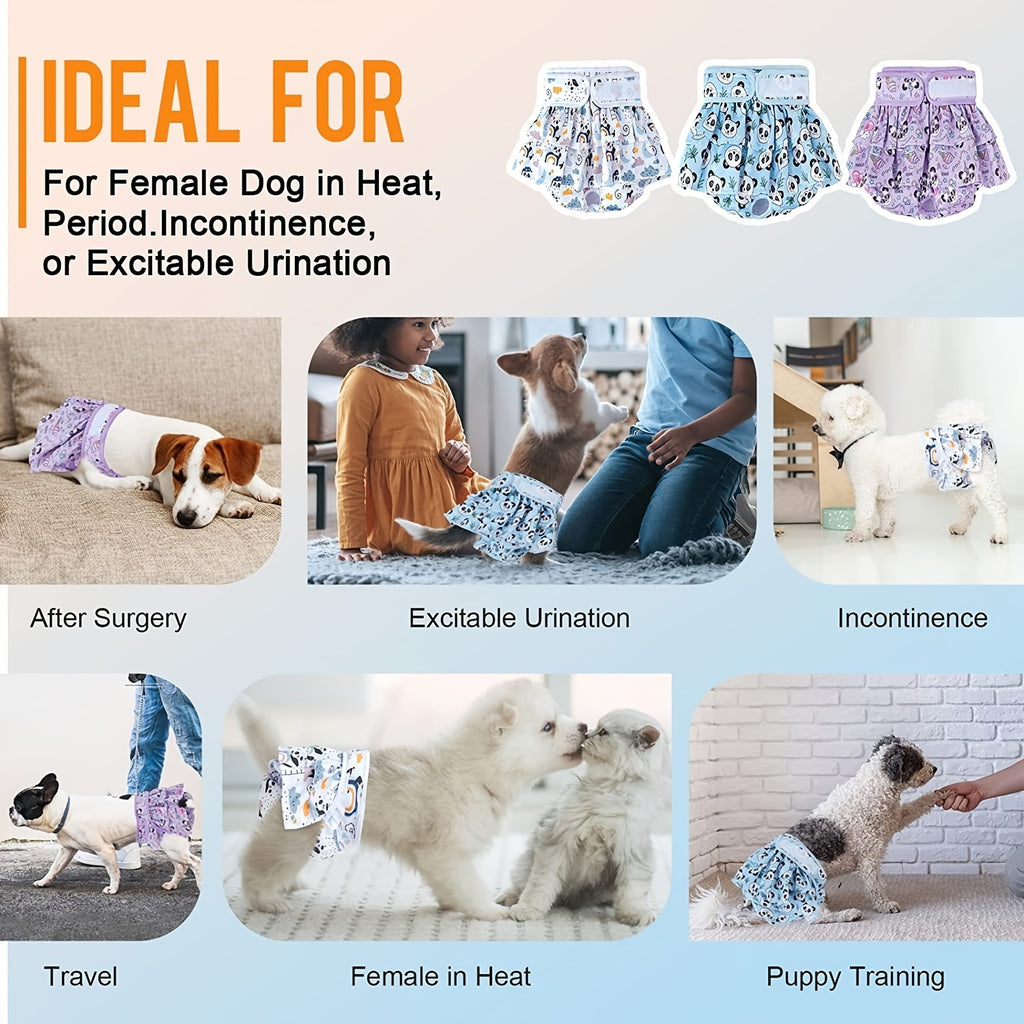 Reusable Washable Female Dog Diapers - High Absorbency and Leak-Proof for Puppies and Adult Dogs - Perfect for House Training and Incontinence
