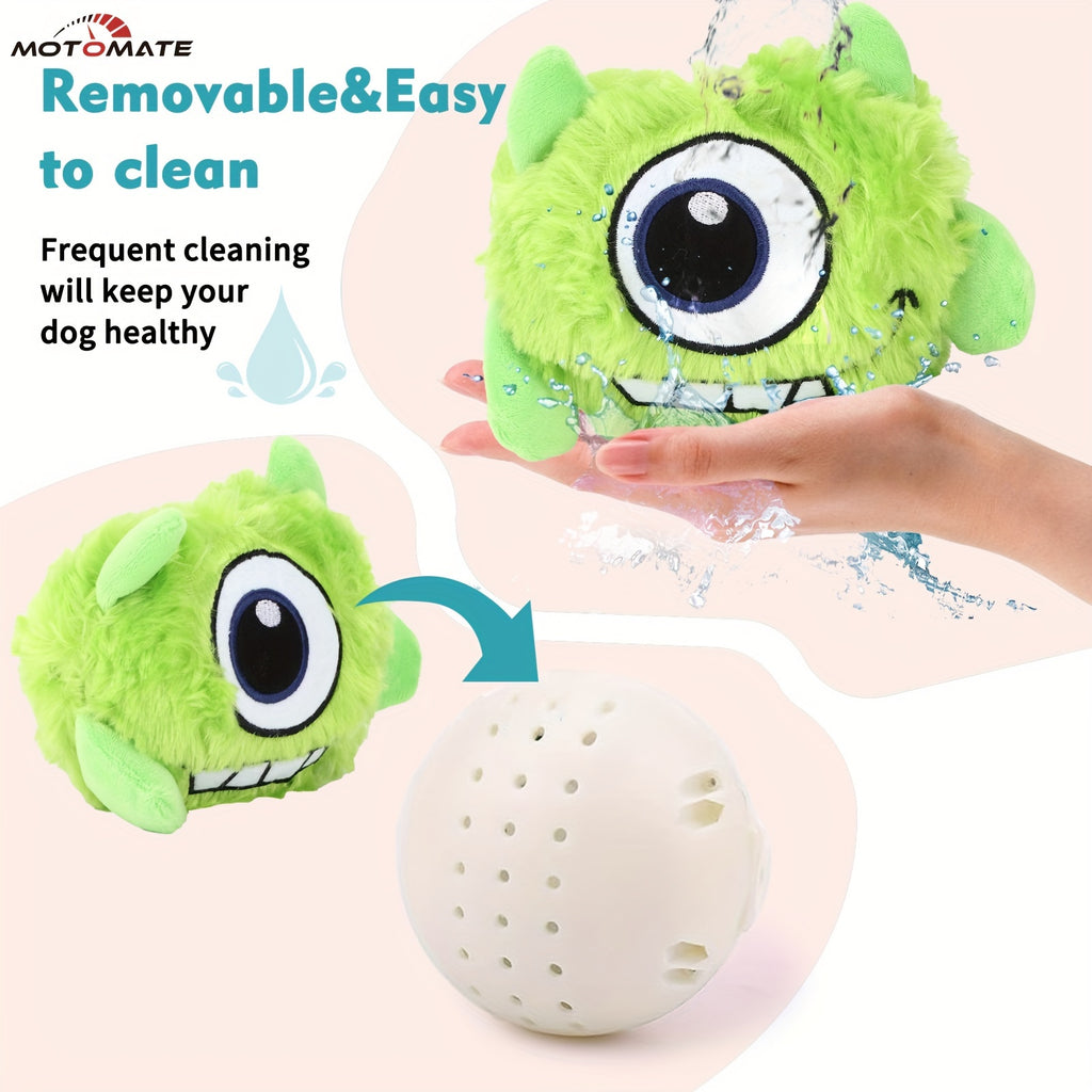 Motomate for Interactive Dog Toys, Rechargeable Self Moving Balls, Chewable Plush Cover, Small and Medium Dogs (Green)