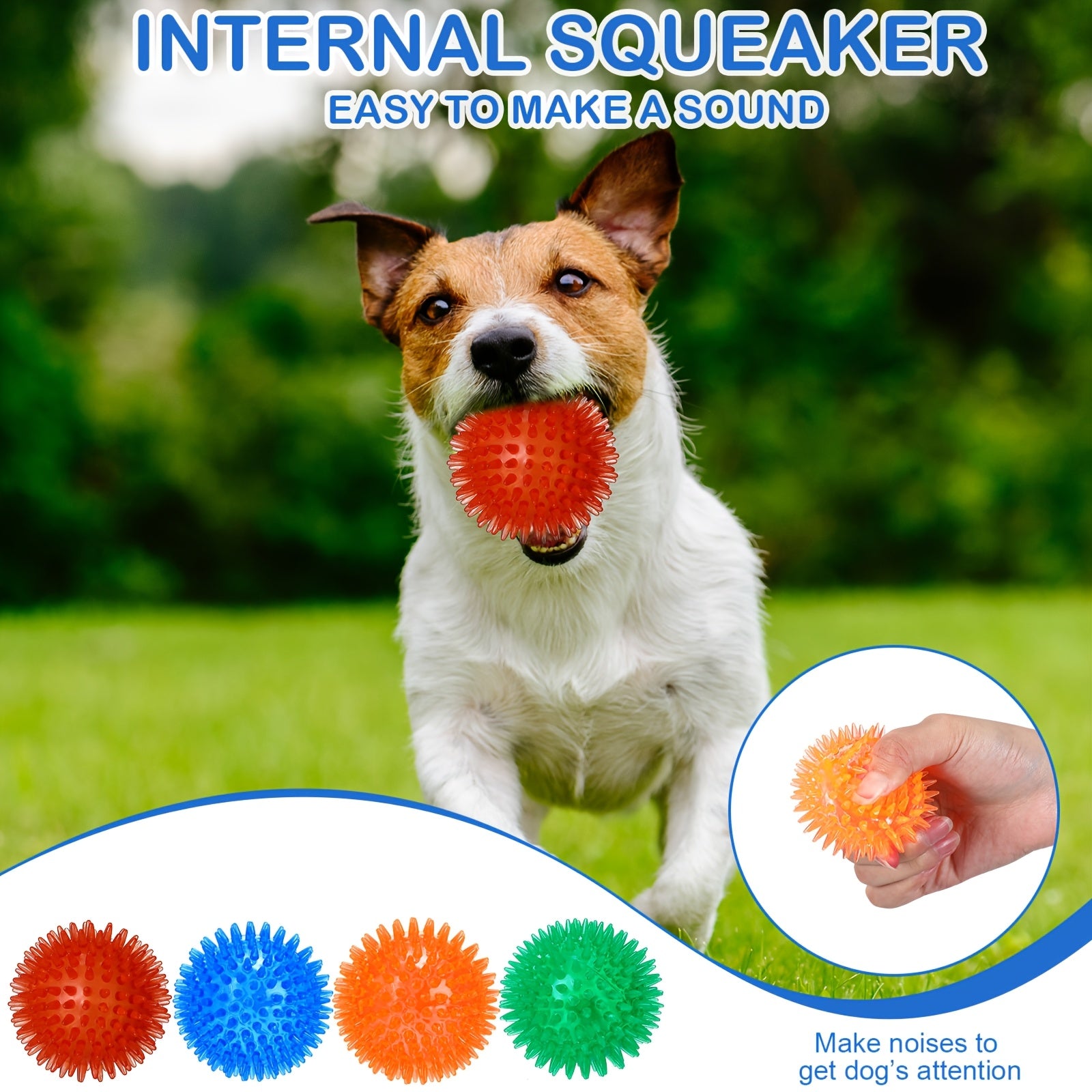 36pcs Squeaky Balls for Dogs Squeaky Dog Toys Bulk 2.5 Inch Spiky Dog Chew Balls for Small Dogs Interactive Fetch Toys for Puppy Cleans Teeth for Healthier Gums
