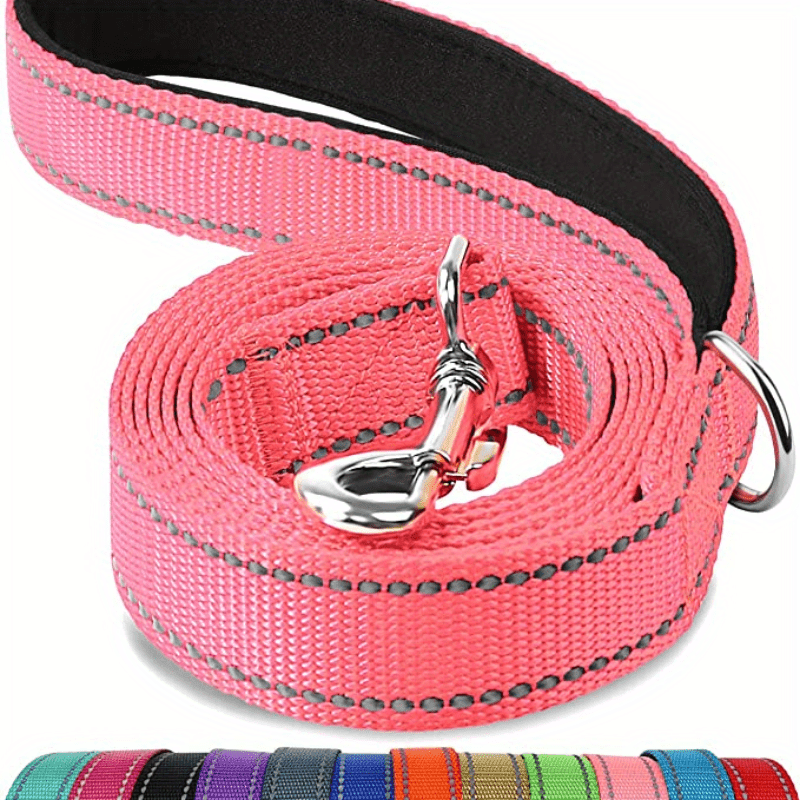 Safe and Comfortable Reflective Double-Sided Dog Leash for Walking and Training