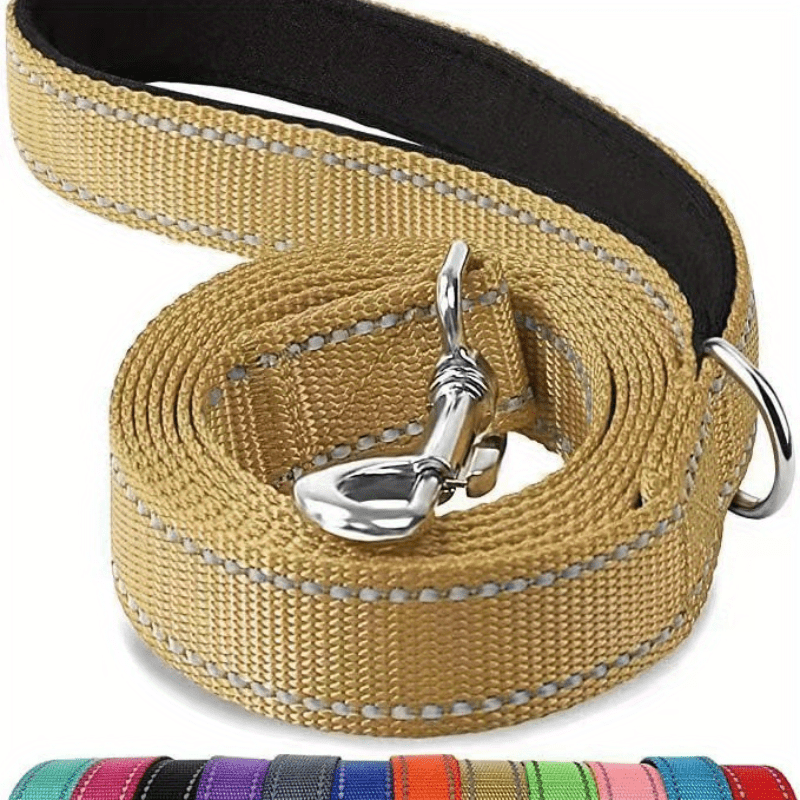 Safe and Comfortable Reflective Double-Sided Dog Leash for Walking and Training
