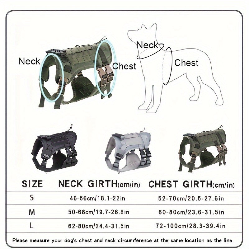 Waterproof Tactical Dog Vest Harness - Secure, Comfortable Fit for Outdoor Adventures, Christmas Gift