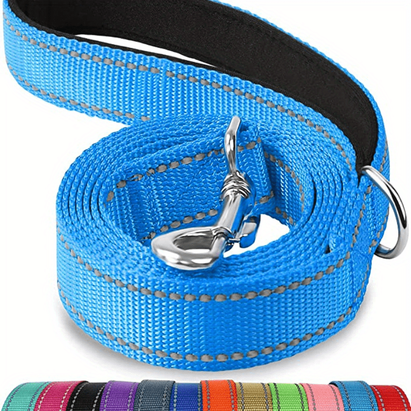 Safe and Comfortable Reflective Double-Sided Dog Leash for Walking and Training