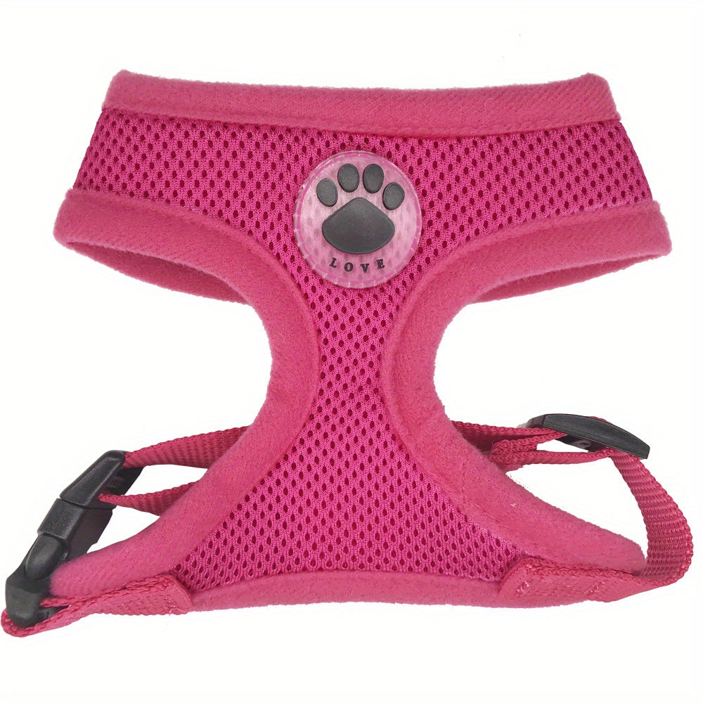 Dog Chest Strap with Paw Size Adjustment Sandwich Breathable Mesh Soft and Comfortable No Pull Handle 5 Sizes