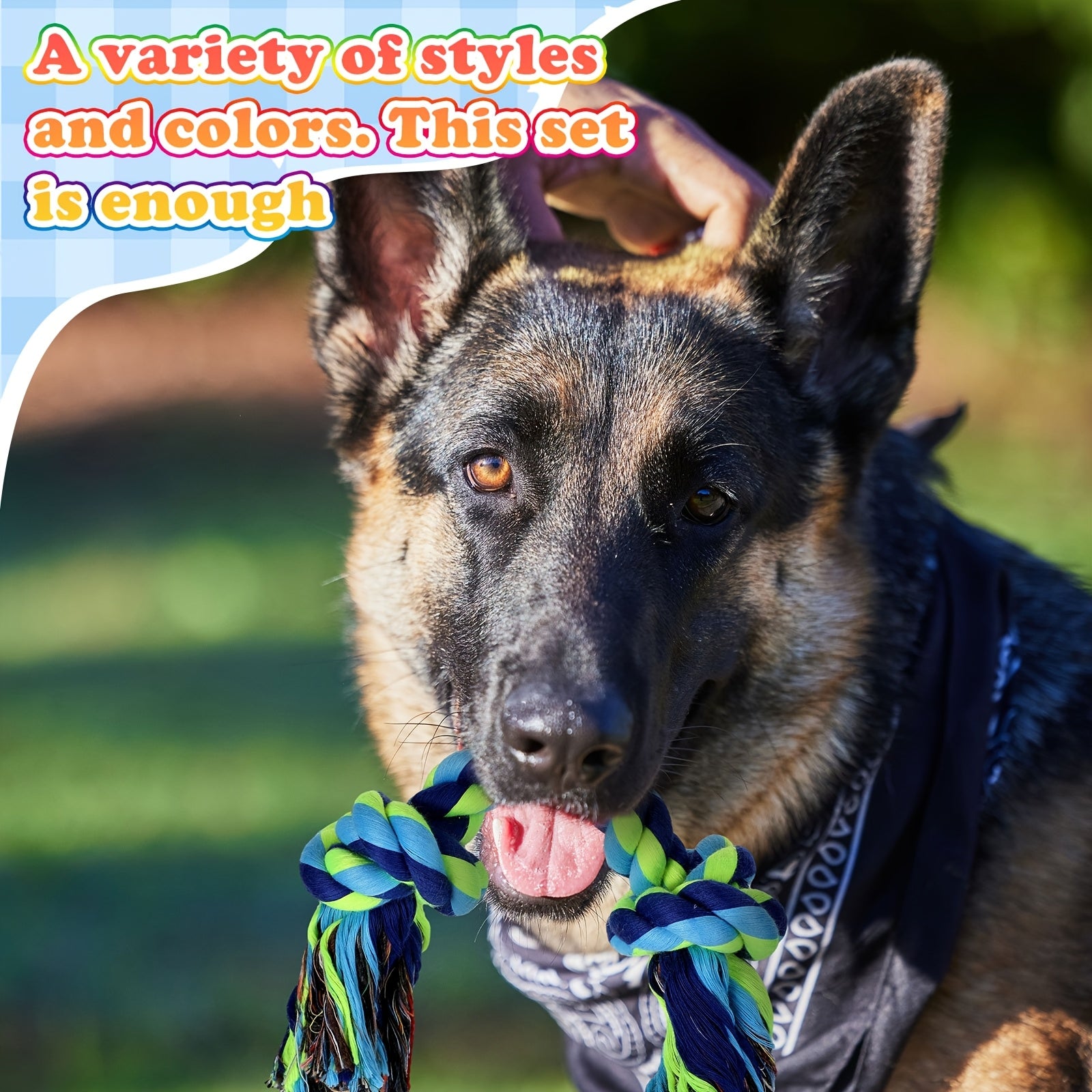 15pcs Dog Rope Toys Dog Toys for Aggressive Chewers Heavy Duty Dog Toy Tough Dog Tug Toys for Medium Large Breed Dogs Puppy Teeth Cleaning 5 Types