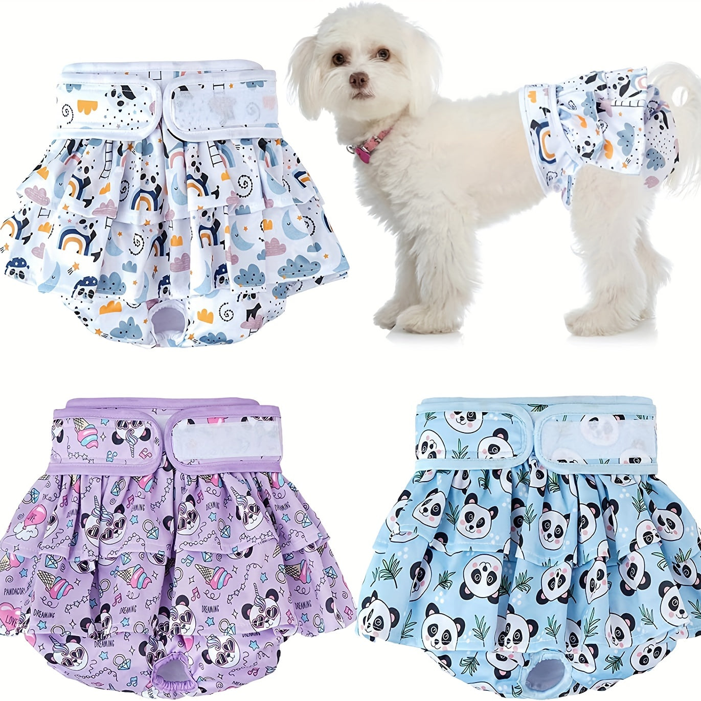 Reusable Washable Female Dog Diapers - High Absorbency and Leak-Proof for Puppies and Adult Dogs - Perfect for House Training and Incontinence