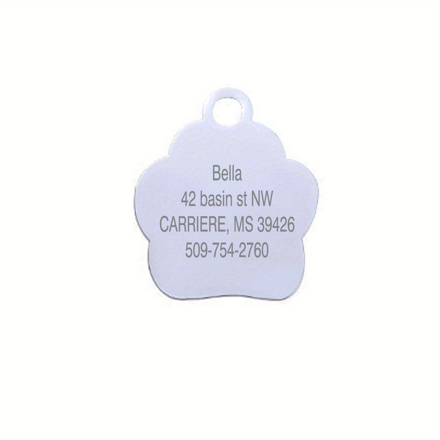 Personalized Dog Tag with Engraved Heart and Paw Prints for Bling and Safety