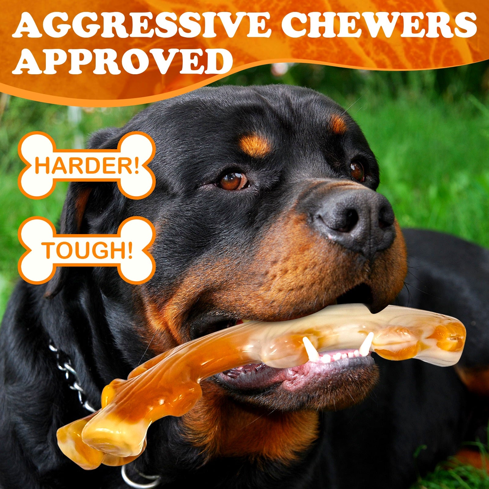 Apasiri Dog Toys, 3-Pack Indestructible Dog Chew Toys for Aggressive Chewers, Bacon Flavored Tough Dog Bones Chew Toys for Super Chewer, Nylon Durable Dog Toys for Medium Large Breed…
