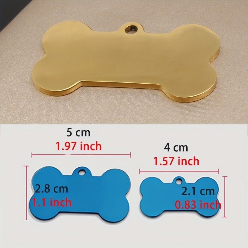 [Customized] Laser Engraved Dog Bone Shape Listing Name Phone Number Private Customization