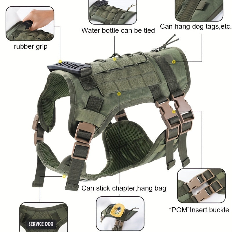 Waterproof Tactical Dog Vest Harness - Secure, Comfortable Fit for Outdoor Adventures, Christmas Gift