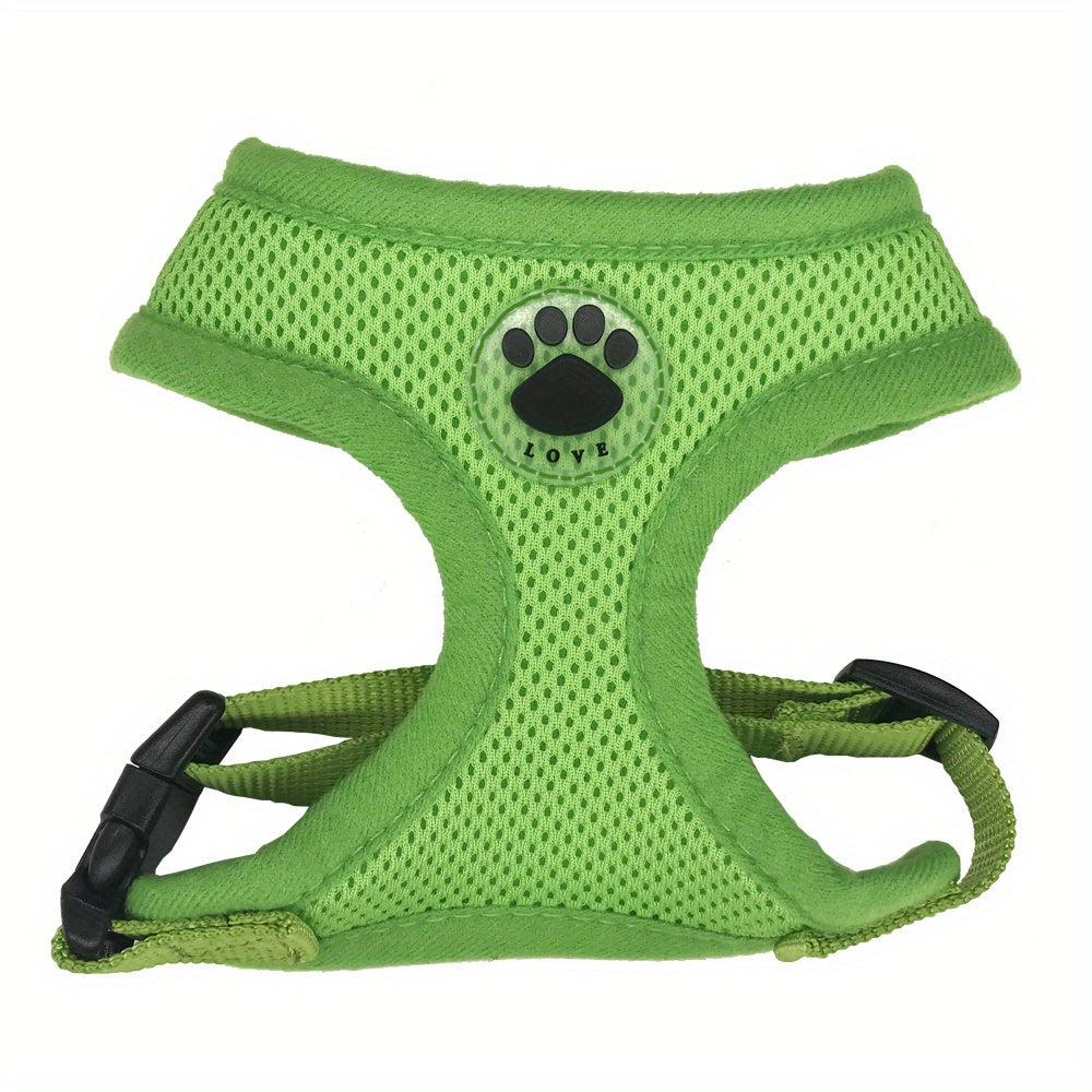 Dog Chest Strap with Paw Size Adjustment Sandwich Breathable Mesh Soft and Comfortable No Pull Handle 5 Sizes