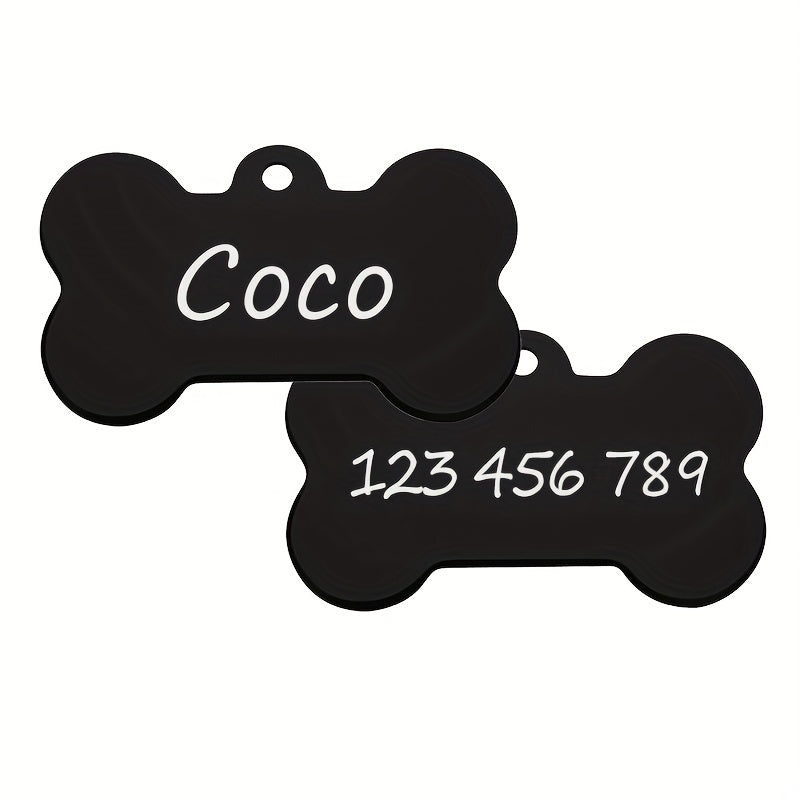 [Customized] Laser Engraved Dog Bone Shape Listing Name Phone Number Private Customization